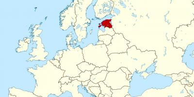 爱沙尼亚在世界地图上的位置