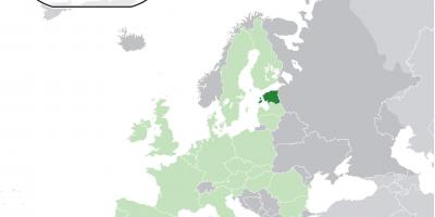 爱沙尼亚在欧洲的地图