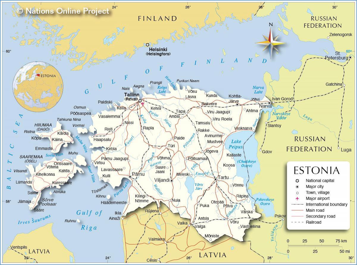 地图，爱沙尼亚的国家
