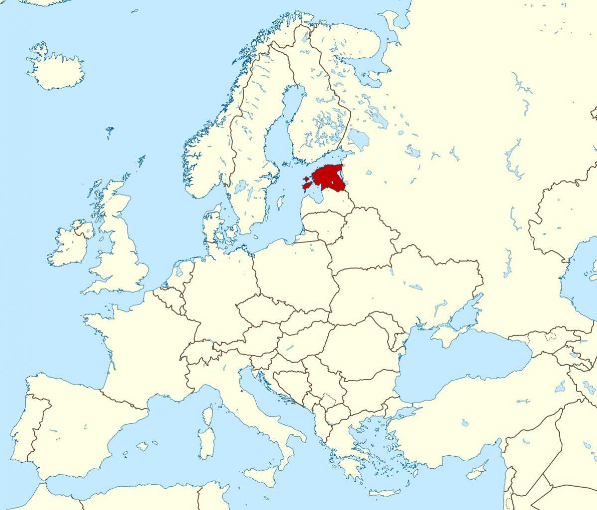 爱沙尼亚在世界地图上的位置